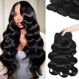 EPAKUL HAIR 100% Unprocessed Virgin Brazilian Human Hair Brazilian 20 22 18 inch Body Wave 3 Bundles Hair Extensions Grade 12A Remy Human Hair Bundles Natural Black Color