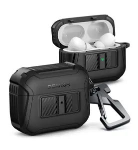 Dexnor Magnetic Case for AirPods Pro 2nd/1st Generation (2023/2022/2019), Compatible with MagSafe, Drop-Proof Lock Full-Body Shockproof Hard Protective Cover Rugged Bumper Cases with Carabiner Protection Handy