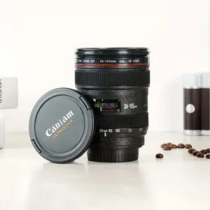 1pc, Camera Lens Coffee Mug, Fun Photography Stainless Steel Lens Mug, Great Gifts For Photographers, Home Supplies, Friends