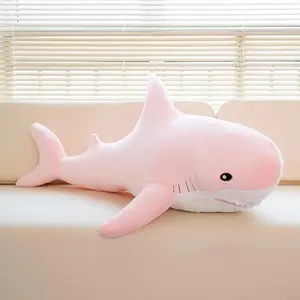 100cm Cartoon Hot Sell Soft Rainbow Shark Plush Doll Pillow Sea Creatures Colorful Shark Plush Toy Warm Hug For Boys Girls Gifts