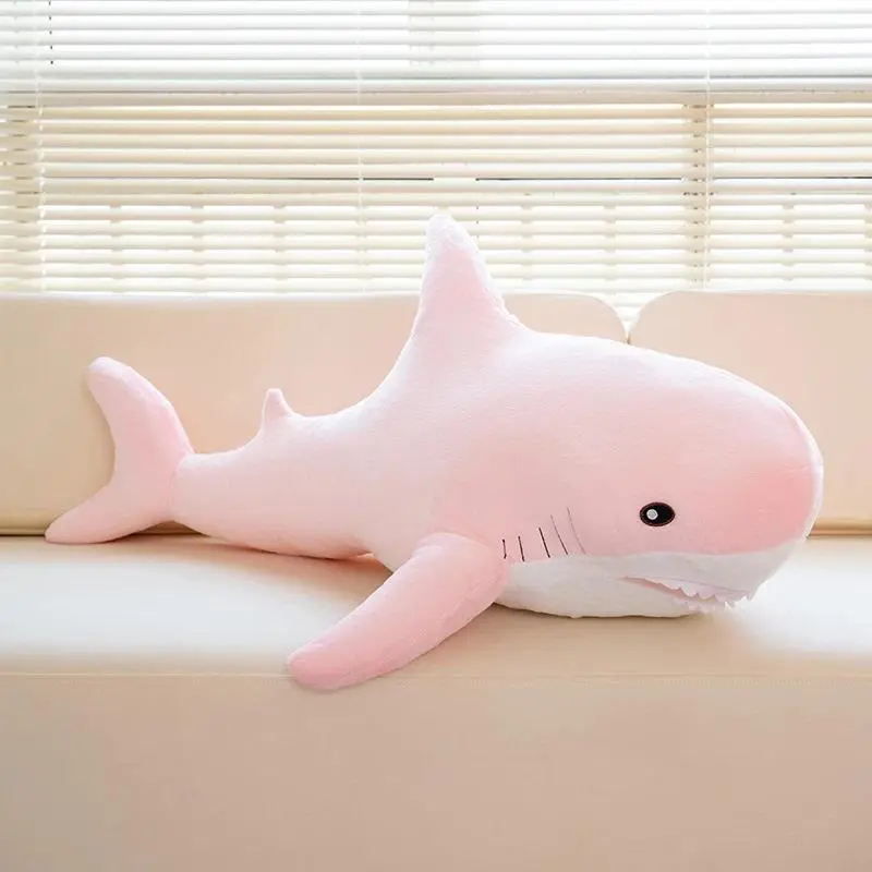 100cm Cartoon Hot Sell Soft Rainbow Shark Plush Doll Pillow Sea Creatures Colorful Shark Plush Toy Warm Hug For Boys Girls Gifts