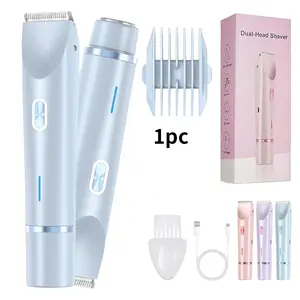 Dual Head Shaver Women, 2 in 1 Electric Bikini Trimmer for Women, Wet and Dry Electric Lady Shaver, Portable & Safe, Waterproof Cordless Shaver, Razor for Womens Private Area