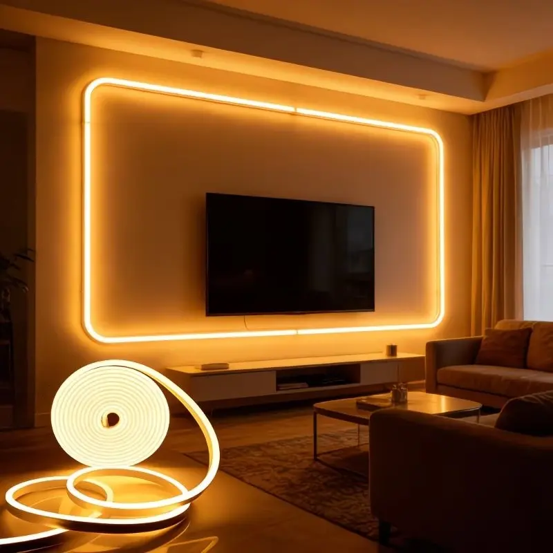 LED Neon Light Strip, Neon Lights Strip, Battery Powered, 1m/3m/5m Options, Flexible Ambient Light, Decorative Neon Light, Home Decor, Mirror, TV Background, Halloween, Christmas, Birthday Party, Led Ambient Lighting, Battery Operated Led Light Strip