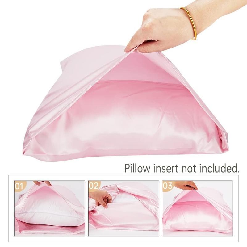 Satin Soft Sleep Set, Including 2pcs Silky Pillowcases, 1pc Breathable Hair Bonnet, 1pc Adjustable Weighted Sleep Eye Mask and 1pc Hair Scrunchie, Simple and Comfortable Bedding Sleep Aid Set, Sleeping Eye Mask