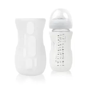 Silicone Sleeve for Avent Natural Glass Baby Bottles (8 oz, Translucent)