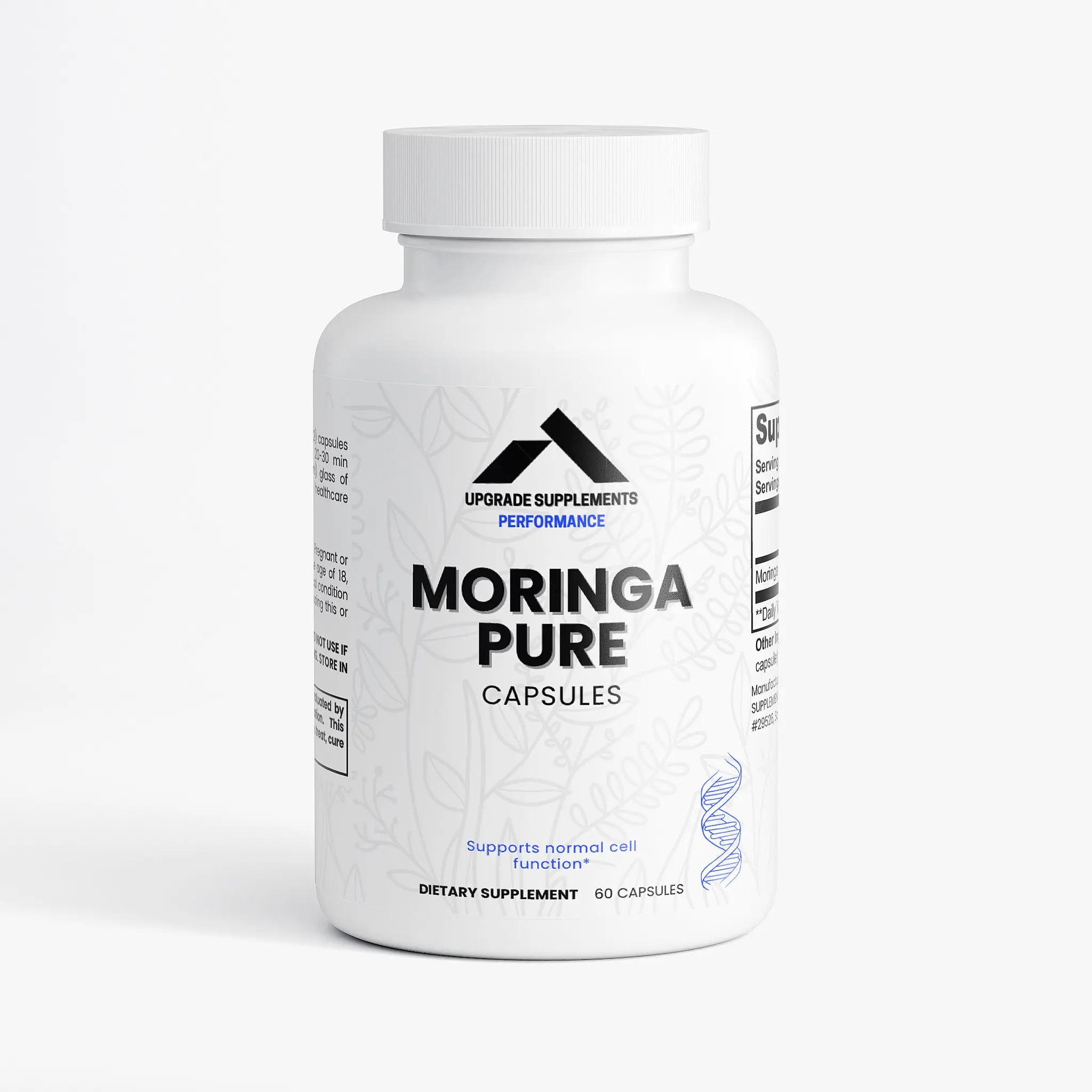 Upgrade Supplements Moringa Pure Capsules - 60 Vegan-Friendly Plant Power Nutrient-Rich Moringa Oleifera Leaves for Daily Nutrition