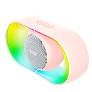 Bluetooth Speaker with Dynamic Colorful Lights, Portable Wireless, Powerful Crystal Clear Sound, TF-Card & USB Input, Bt 5.4, TWS Pairing, FM Radio, for Outdoor/Indoor/Party/BBQ/Shower, Electronics Gadget