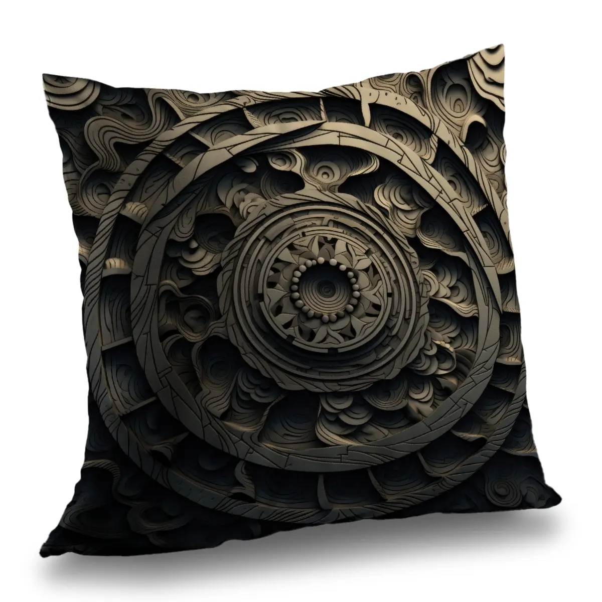 MWW C1PC2020137KFW Neutral Tone Beige Polyester Twill Throw Pillow, 20x20 in., Soft, Machine Washable, for Stylish Home Decor, 20 X 20 In.