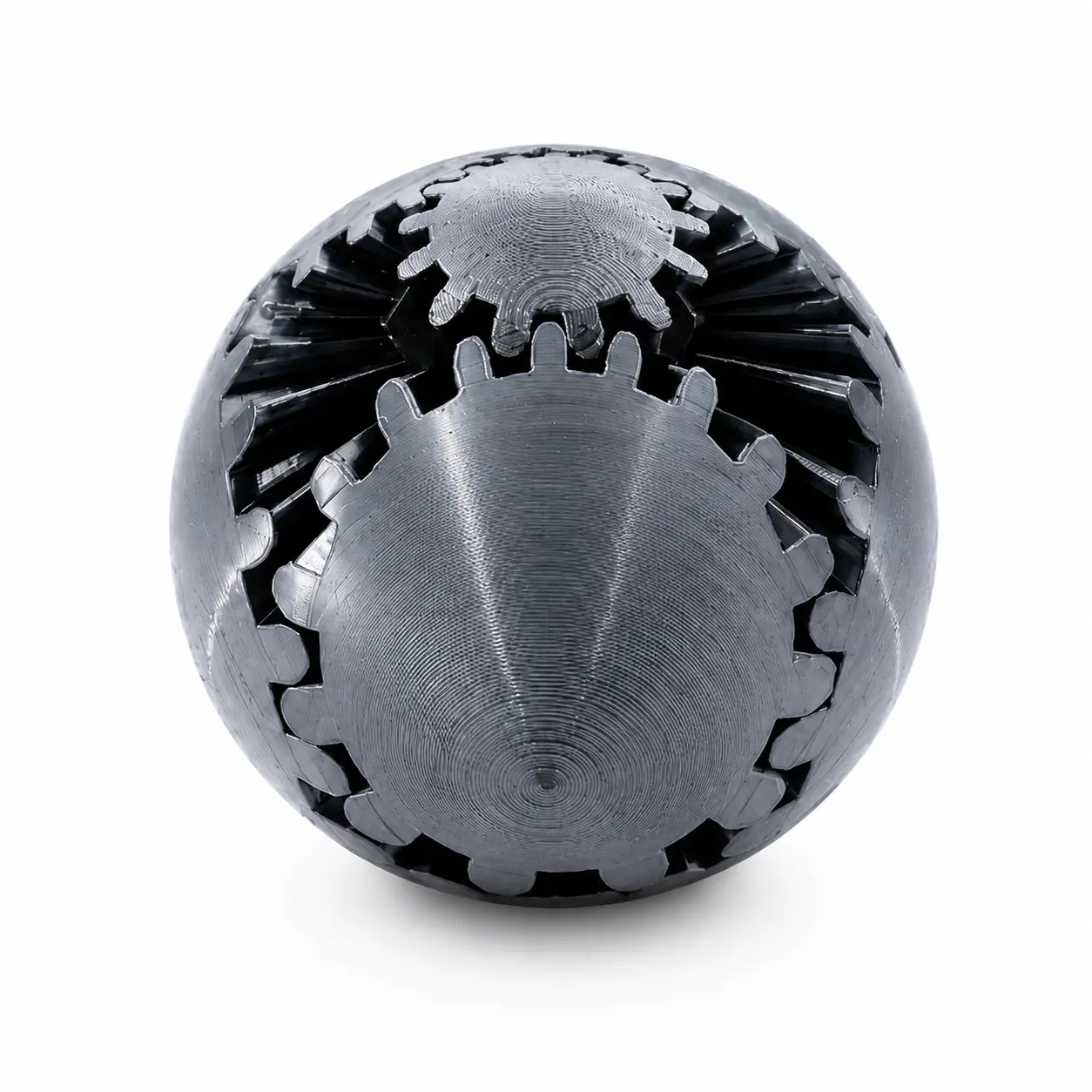 Unisex 3D Printed Gear Shape Fidget Toys - Mech Black, Easy Rotation, Sensory Desk Toy & Decoration, Stress Relief for Work Breaks, Unique Party Gift Idea