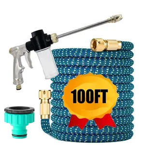 High Pressure Water Gun Car Washer, Garden Hose Nozzle Sprayer, Cleaning Tool, 25ft-50ft-75ft-100ft, Jet Stream Spray Equipment