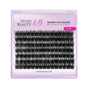 VEYESBEAUTY VB-Xtreme Single Length Cluster Lash  Invisible Band 3D Fluffy Wispy Lightweight Softness Weightless Makeup Eyelash Extensions