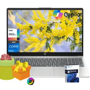 HP 2026 15.6 Touch-Screen FHD inch Laptop PC,Windows 11 Pro,Bluetooth 5.3,Intel Core i7-1355U, 32GB RAM, 512GB SSD,Backlit Keyboard, Wi-Fi 6,Silver,Bundle Accessory