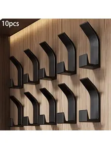 10 Pack Heavy Duty Adhesive Wall Hooks - Nail-Free Drill-Free Utility Hooks, Strong Sticky Hangers for Towels, Keys, Bags, Hats, Kitchen Bathroom Bathroom Porch Home Organization