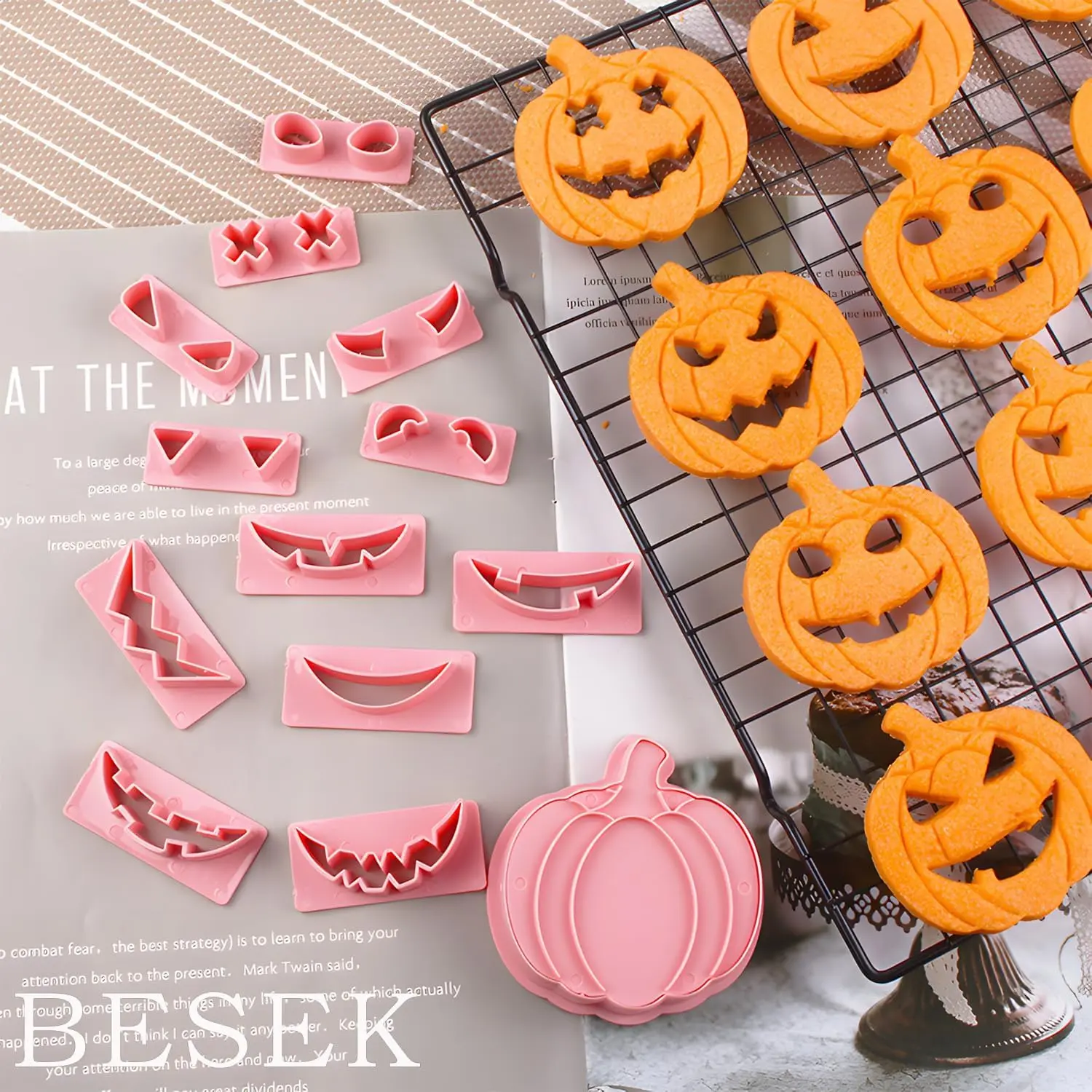 Halloween Cookie Cutters: 12 shape Pumpkin Cookie Cutter, Halloween Holiday Party Supplies for Biscuit Baking