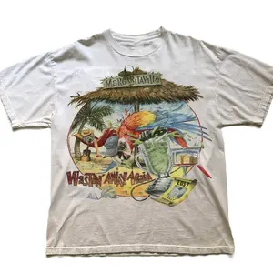Margaritaville Jimmy Buffett Vintage White T-Shirt, Gift For Fan, Casual Cotton Fabric Menswear Top