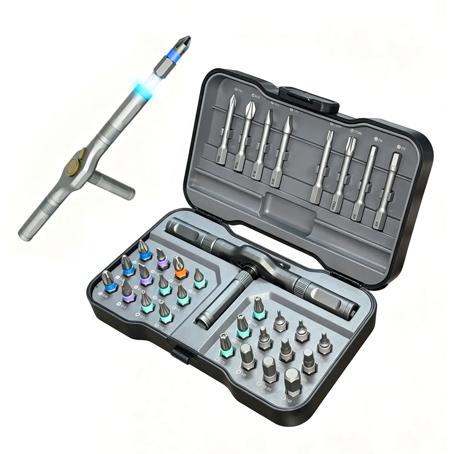32-in-1 Multifunctional Ratchet Screwdriver Set, Magnetic Precision Screw Bits, Detachable Non-Slip Handle, Portable DIY Repair Hand Tool Kit for Household Maintenance