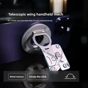 EDC Magnetic Phone Tablet Stand 360 Rotation Metal Holder for Photography Vlog Selfie Black Tech Gadget