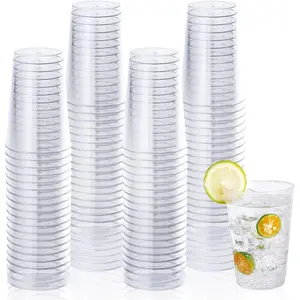 150 Pack 12 Oz Reusable Clear Plastic Cups, Disposable Heavy Duty Plastic Cups for Party, Christmas, Wedding, Thanksgiving, Halloween