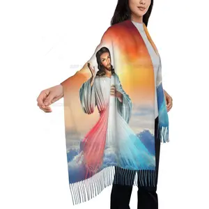 Virgen De Guadalupe Shawls and Wraps for Women Rose Catholic Gifts Soft Large Warm Blanket Scarf