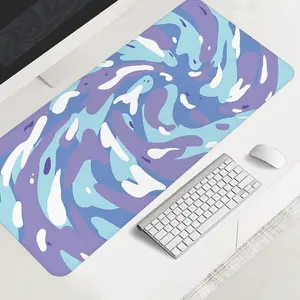 Purple Swirl Abstract Large-sized Gaming Mouse Pad,Desktop Protection Pad, Anti-slip Rubber Lock Edge High-definition Printing, Gaming Desk Accessory, Suitable for Computers, Laptops, Offices, Homes, Schools, as a Gift for Family and Friends