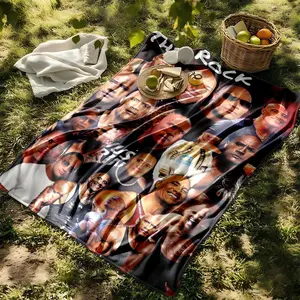 1 piece Dwayne Johnson: A symbol of strength and charisma themed flannel blanket - Microfiber comfortable flannel sofa blanket, suitable for beds and sofas, all-season use, modern design, digitally printed pattern, 100% polyester material, machine