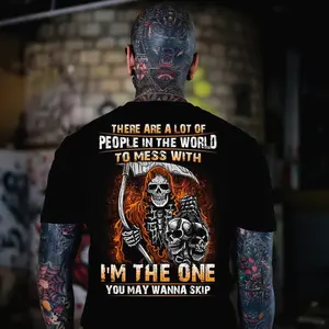 I'M THE ONE YOU MAY WANNA SKIP Skull Print Tshirt