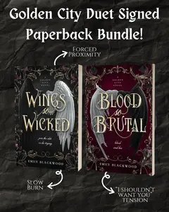 Wings So Wicked and Blood So Brutal: Golden City Duet (Romantasy with Fae and Vampires) Signed Paperback Bundle by Emily Blackwood