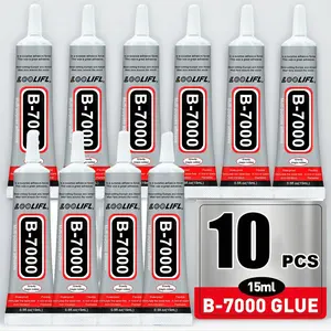 B7000 Glue, 10pcs/set Fast Glue Quick-drying Transparent Finish Glue, Quick Dry Adhesive, Easy Application for DIY Jewelry, Crafts, Model Making, Arts, Screen Repair