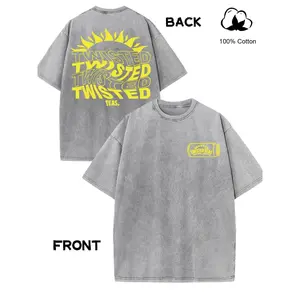 Twisted Tea Vintage-Inspired Men's Cotton T-Shirt - Double-Sided Print, Drop Shoulder Sleeves, High-Quality Thick, Round Neck, Casual Streetwear