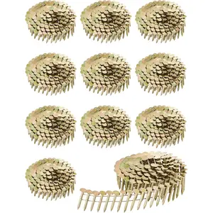 3600 Count Coil Roofing Nails 1in 1-1/4in 15  Coil Roofing Nails Galvanized Stainless Steel Siding Nails with Smooth Ring Shank for Roof Lathing Sheathing Material(1-1/4 -inch x .120 Inch)