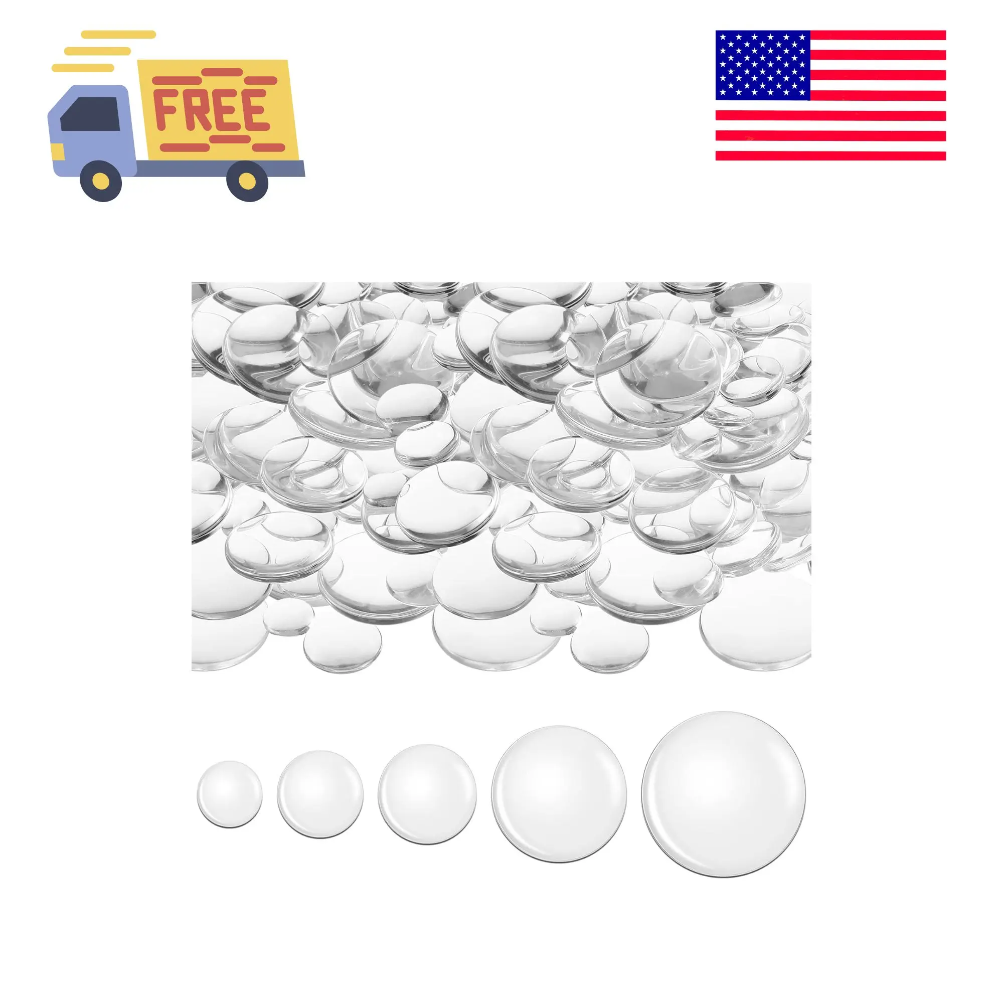 100 Pieces Transparent Glass Cabochon Dome Round Cabochon Tiles