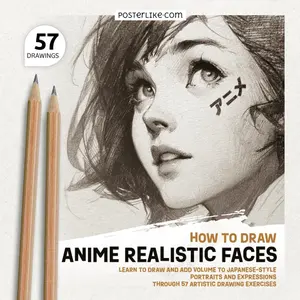 How to Draw Anime Realistic Faces: Learn to Draw and Add Volume to Japanese-style Portraits and Expressions Through 57 Artistic Drawing Exercises (Realistic Anime: Artistic Drawing Exercises)