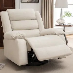 Recliner Chair, Wide Rocker Chair, Rocking Chair with Massage and Heat,360°Swivel Nursery Rocking Chairs, Oversized Recliner for Adults, Cashmere Reclining Sofa for Living Room