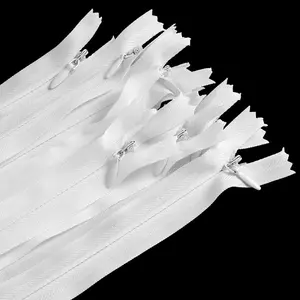 10 Pcs 25cm/9.84inch Nylon Coil Zipper, Invisible Zippers, Bulk Zippers for Crafts and Sewing, Durable & Versatile