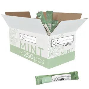 GO Mouthwash Smooth Mint Bulk - Best Travel Mouthwash Packets and Guest Room Bathroom Essentials. Alcohol and Sugar-Free Liquid Mouthwash for Fresh Breath and Oral Care Hygiene