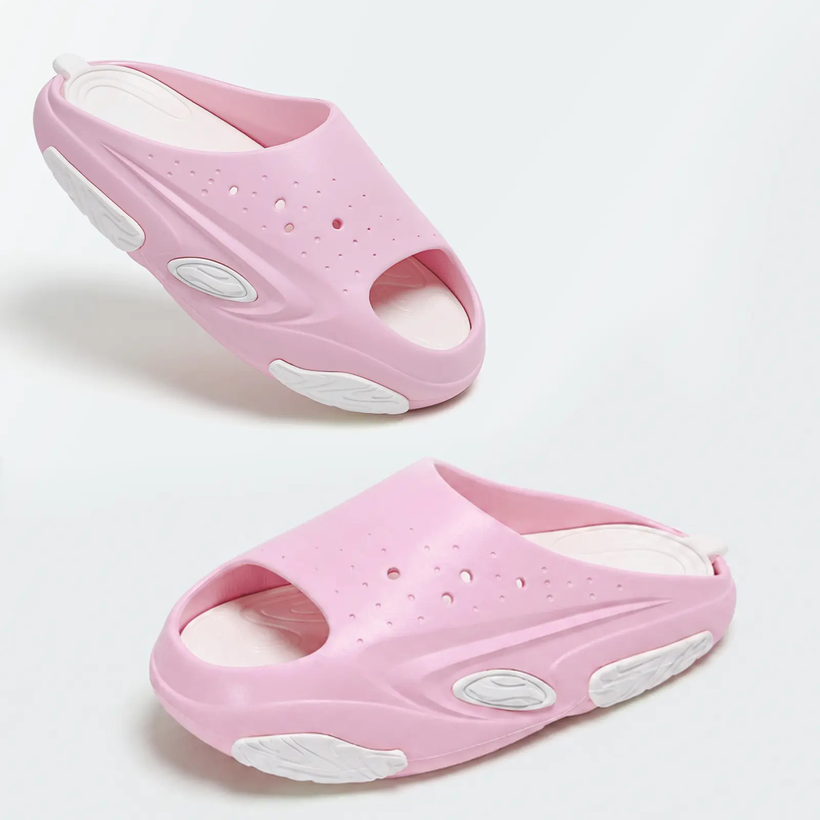Slides for Women, Negative Heel Shoes -3.8 Degree Backward Tilt Recovery Slides with Gentle Calf Stretch, Cushioned Thick Sole Slippers for Anterior Pelvic Tilt Support, Straighter-Leg Look