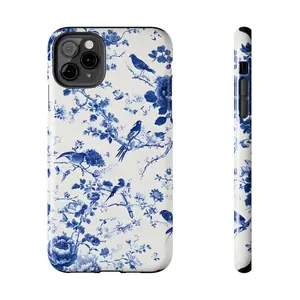 Blue and White Floral Phone Case, Vintage Porcelain Aesthetic, Elegant Floral Case for Phone