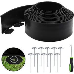 Landscape Edging Kit - 33FT Flexible Paver Edging, 4" Tall Lawn Border with 30 Rust-Resistant Stakes - Ideal for Flower Beds, Lawns, Driveways, and Gardens