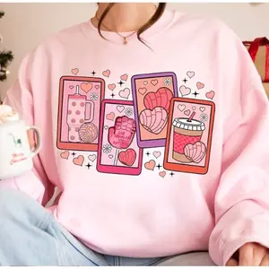 Cafecito y Chisme Valentine's Day Sweatshirt, Concha Valentine's Day Shirt, Candy Valentines,Mexican Valentine Sublimation