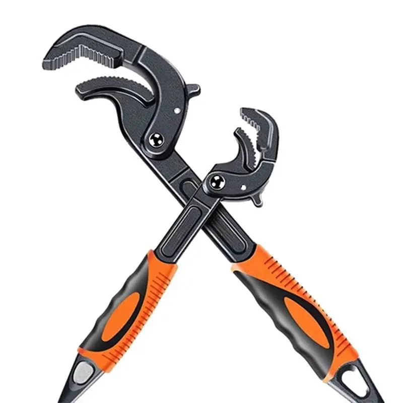 Metal Ratcheting Jaw Pipe Wrench - 1 Count, Adjustable Ratchet Mechanism, Durable Metal, Compact Design, Manual Grip, Universal Compatibility, Easy Handling Hand Tool for Plumbing Pipe Fitting, Home Maintenance, Home Users, Robust Material