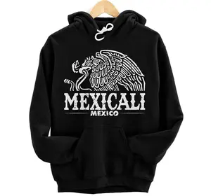 Personalized Mexicali Mexico Eagle Retro Vintage Distressed Pullover Hoodie