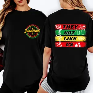100 Percent Cotton Casual Streetwear T-Shirt Juneteenth They Not Like Us 1865 Graphic Design Summer Wear For Men Women And Kids Gift Idea # Juneteenth Celebrating Freedom