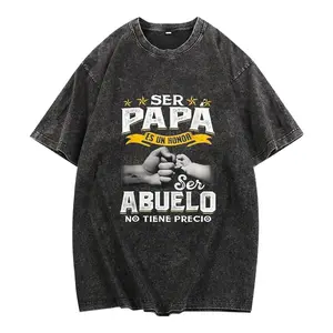 Funny Grandpa Shirt, Gift For Grandfather, Ser Papa Es Un Honor Ser Abuelo No Tiene Precio Spanish T-Shirt Menswear Casual Cotton Top Classic Fabric 90s graphic good tees Casual American Short Sleeve T-shirt Cotton Fabric  Man  Menswear Soft Top Unisex