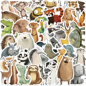 50 Pcs Funny Naughty Cartoon Animal Stickers for Laptop Guitar DIY Water Bottle PVC Stickers