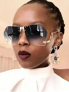 Unisex Street Trend Sunglasses, Trendy Vintage Irregular Large Shaped Sunglasses for Everyday Use, Fashion Accessories for Outdoor Activities