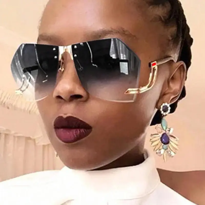 Unisex Street Trend Sunglasses, Trendy Vintage Irregular Large Shaped Sunglasses for Everyday Use, Fashion Accessories for Outdoor Activities, Casual Sunglasses, Stylish Sunglasses, Trendy Shades, Trendy Streetwear Sunglasses