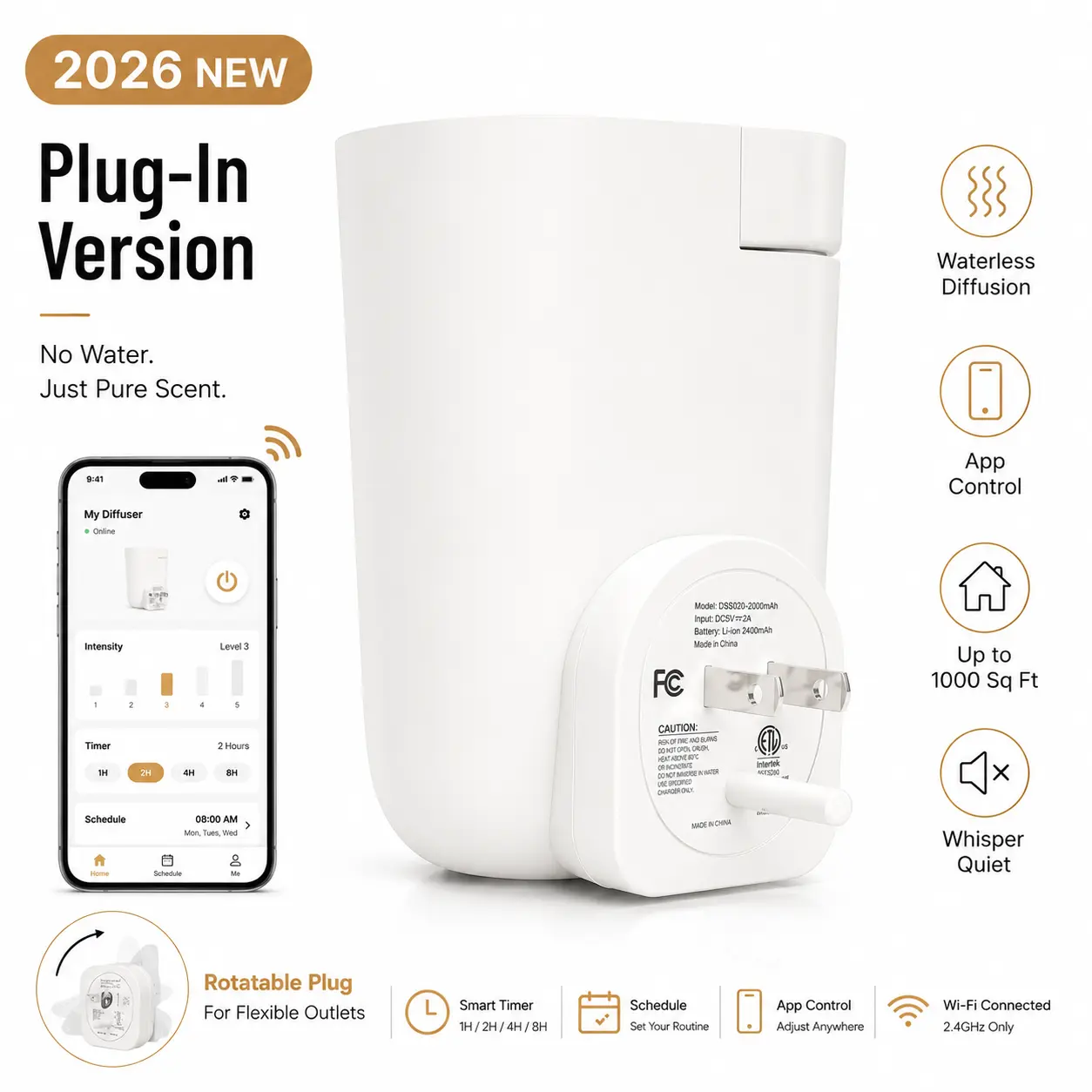 Luxury Home Spa Scent Diffuser – Smart Essential Oil Diffuser with APP & Remote, 7 Color Ambiance, Covers 1000 Sq Ft, Includes 3 Premium Oils, Anniversary Gift