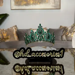 Emerald Green Quinceañera Crown Bridal Tiara