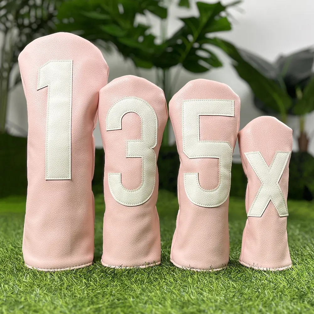 Women's Golf Club Head Cover, Background Number Design, Waterproof PU Fabric, Elastic Closure, Perfect for Driver & Fairway Clubs, Golf Accessory, Golf Equipment, Golf Supply, Golf Gear