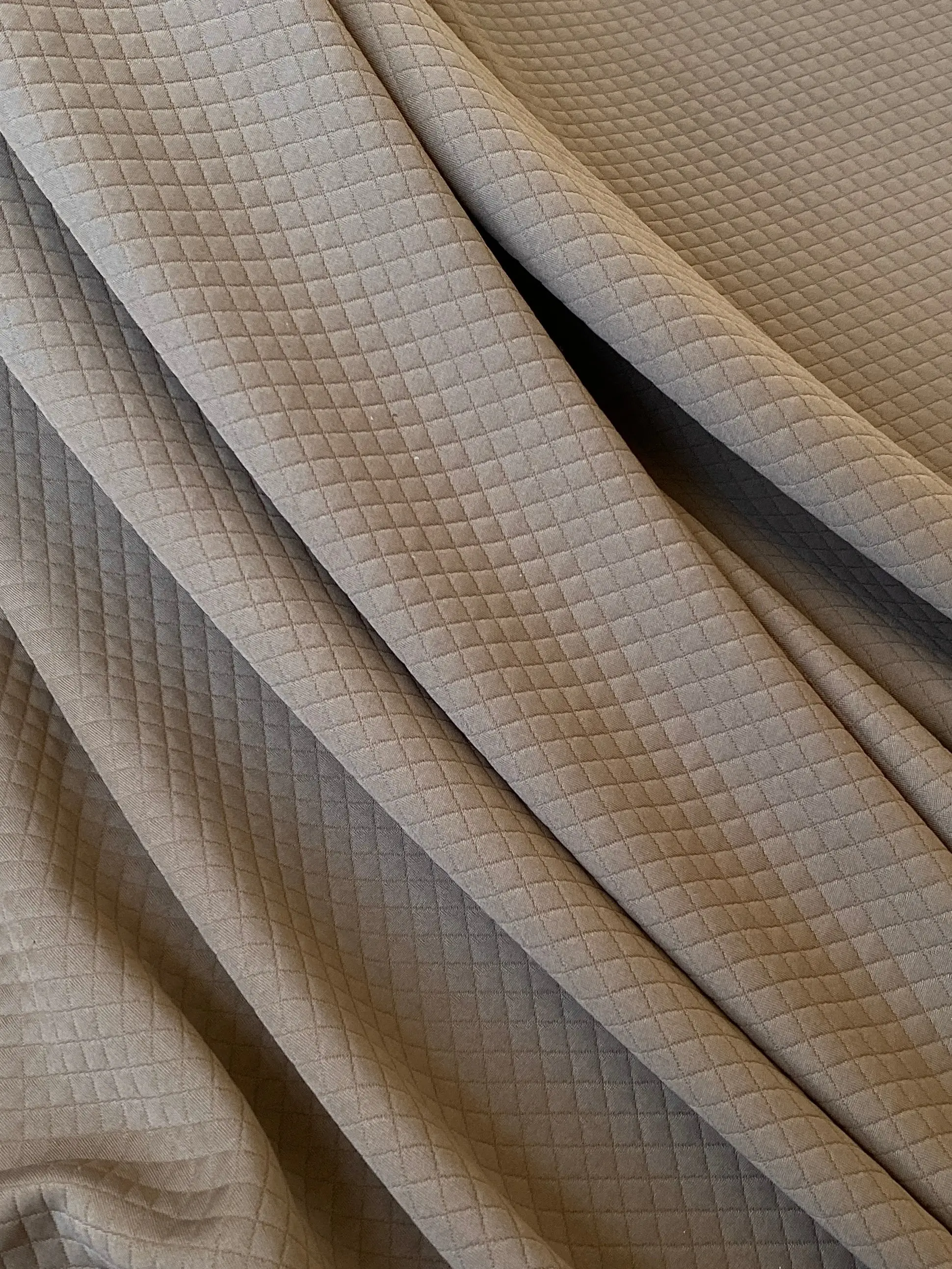 Khaki Quilted Square Jersey Knit
